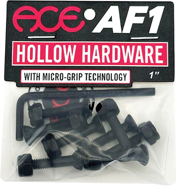 Ace 1" Allen Hollow W/Grippers Hardware Set Blk