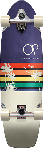 Ocean Pacific Sunset Surfskate Complete 9.75X33 Navy/Off-White