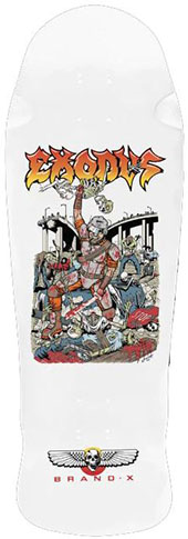 Brand-X Exodus Killing Crew White Shaped Deck 10.25 X 31.00 (HAND SCREENED)