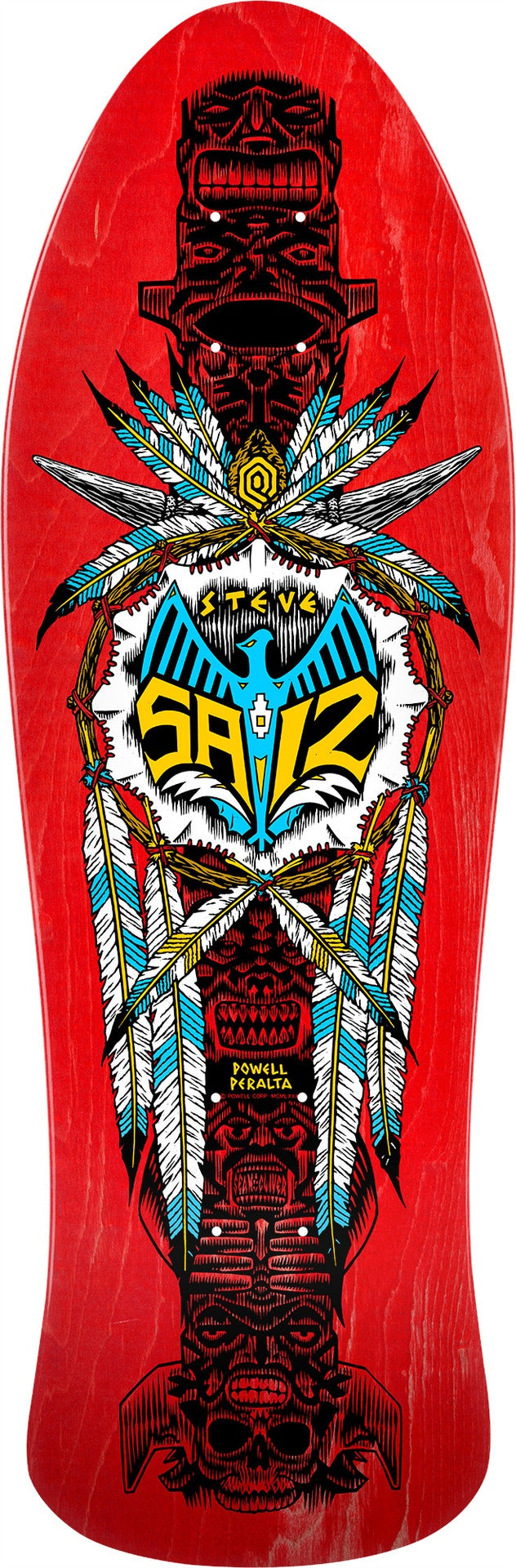 Powell Steve Saiz Totem Red Veneer Shaped Deck 10.0 X 30.81