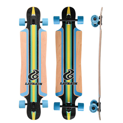 Layback Finish Line Blue Drop Through Longboard Complete 9.5 X 40.00