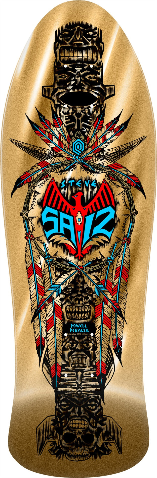 Powell Steve Saiz Totem Gold Foil Shaped Deck 10.0 X 30.81