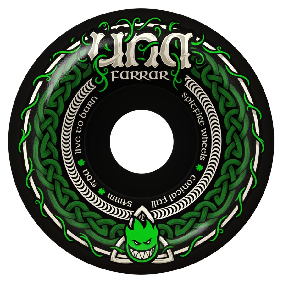 Spitfire Formula Four Una Trinity Conical Full Black 54MM 97D (Set of 4)