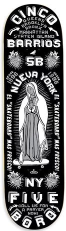 5boro Team Cinco Barrios Black Deck 8.25