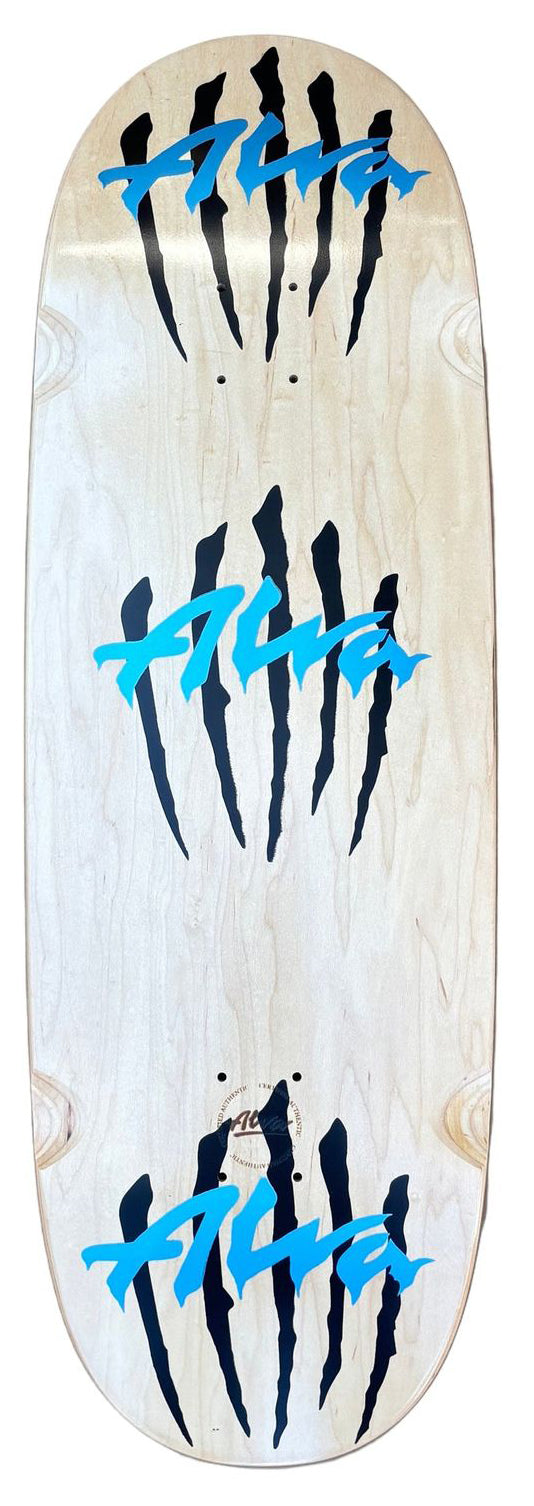 Alva Triple Scratch Logo Natural/Light Blue Egg Shaped Wheel Wells Deck 10.625 X 33.0