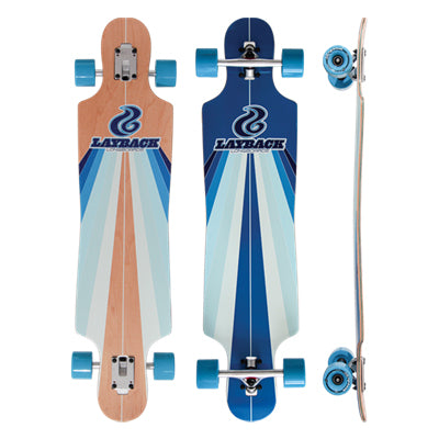 Layback Sun Stripe Blue Drop Through Longboard Complete 9.5 X 40.00