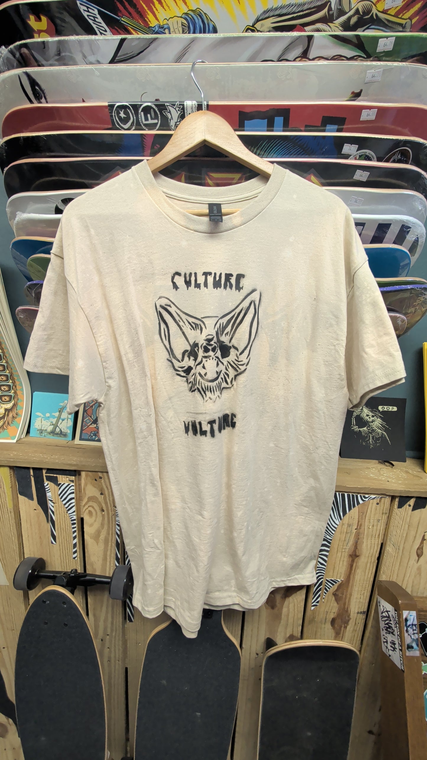 Culture Vulture - hand died and printed bat