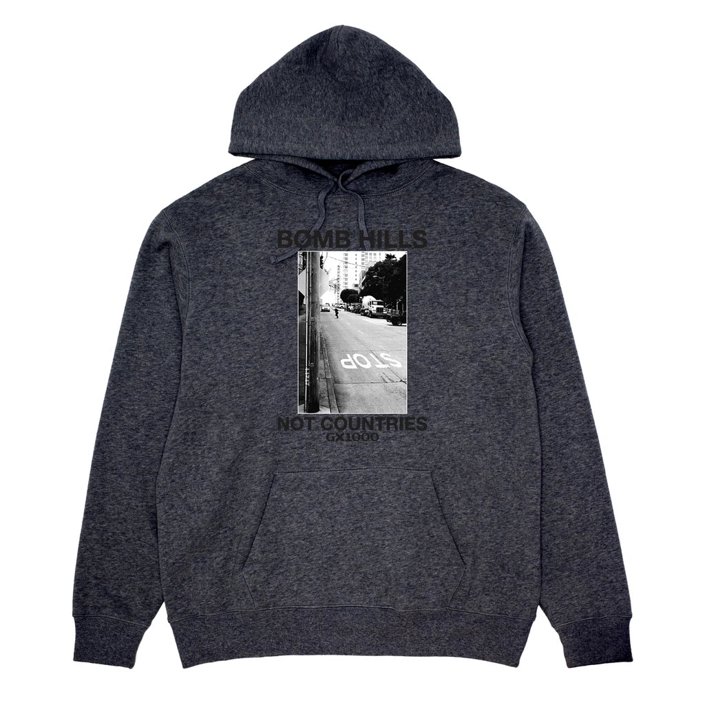 Gx1000 Bomb Hills Not Countries Charcoal/black Hd/swt M - Skateboard Sweatshirt