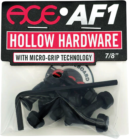 Ace 7/8" Allen Hollow W/Grippers Hardware Set Blk