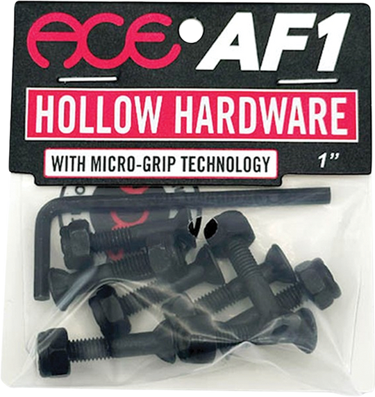 Ace 1" Allen Hollow W/Grippers Hardware Set Blk