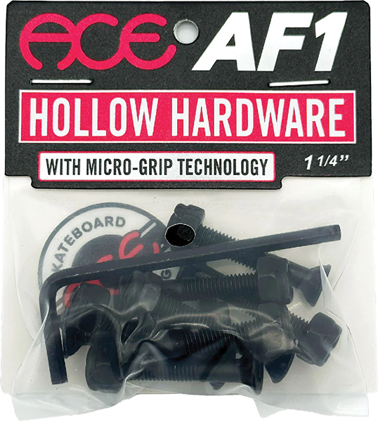 Ace 1.25" Allen Hollow W/Grippers Hardware Set Blk