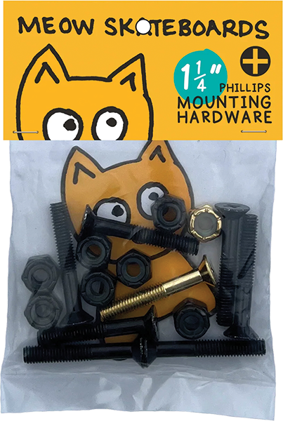 Meow 1.25" Phillips Hardware Set Black/Yellow