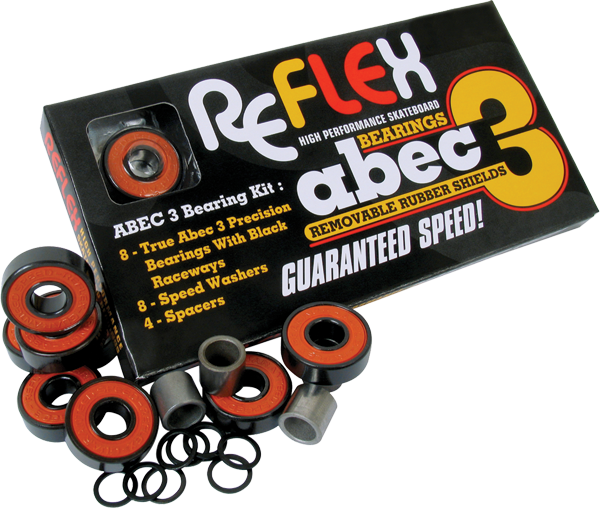 Reflex ABEC 3 Bearing Pack Orange Shield