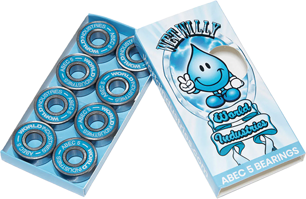 World Industries ABEC 5 Wet Willy Bearings Sil/Blue