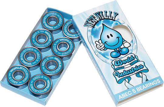 World Industries ABEC 5 Wet Willy Bearings Sil/Blue