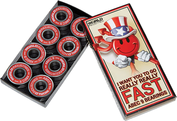World Industries ABEC 9 I Want You Bearings Sil/Red