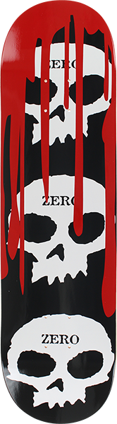 Zero 3 Skull With Blood Deck 7.25 Black/White/Red