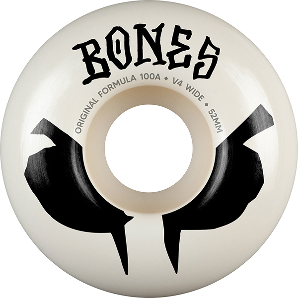 Bones 100'S OG V4 Wides Blot 52MM 100A White/Black (Set of 4)