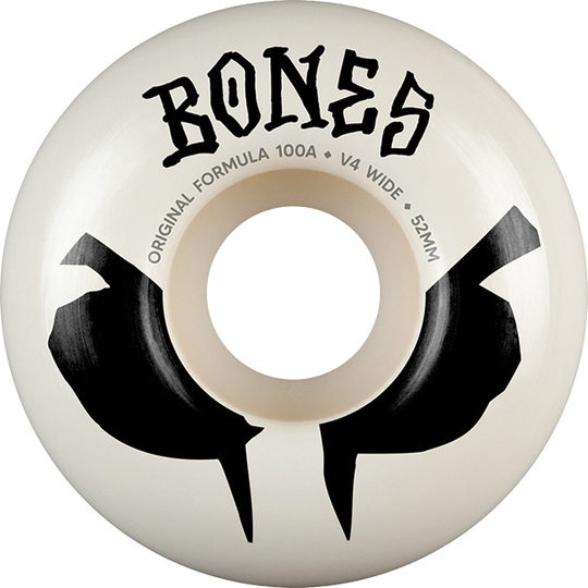 Bones 100'S OG V4 Wides Blot 52MM 100A White/Black (Set of 4)