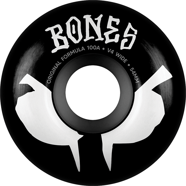 Bones 100'S OG V4 Wides Blot 54MM 100A Black/White (Set of 4)