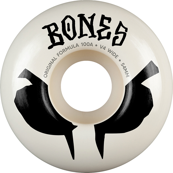 Bones 100'S OG V4 Wides Blot 54MM 100A White/Black (Set of 4)