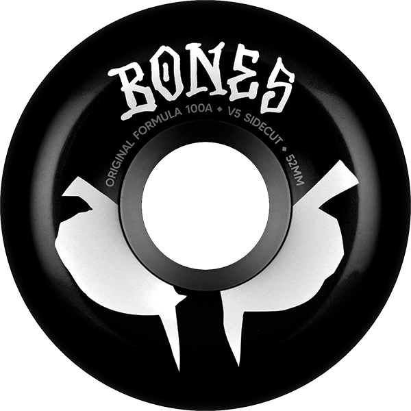Bones 100'S OG V5 Sidecut Blot 52MM 100A Black/White (Set of 4)