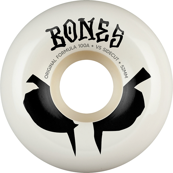 Bones 100'S OG V5 Sidecut Blot 52MM 100A White/Black (Set of 4)