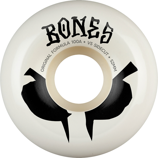 Bones 100'S OG V5 Sidecut Blot 52MM 100A White/Black (Set of 4)