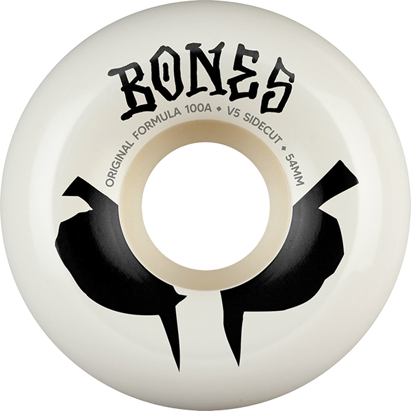 Bones 100'S OG V5 Sidecut Blot 54MM 100A White/Black (Set of 4)