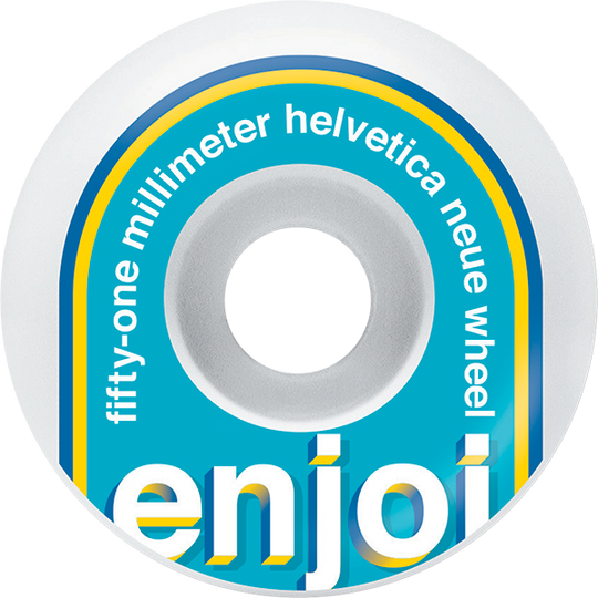 Enjoi Helvetica Neue 51MM White/Blue (Set of 4)