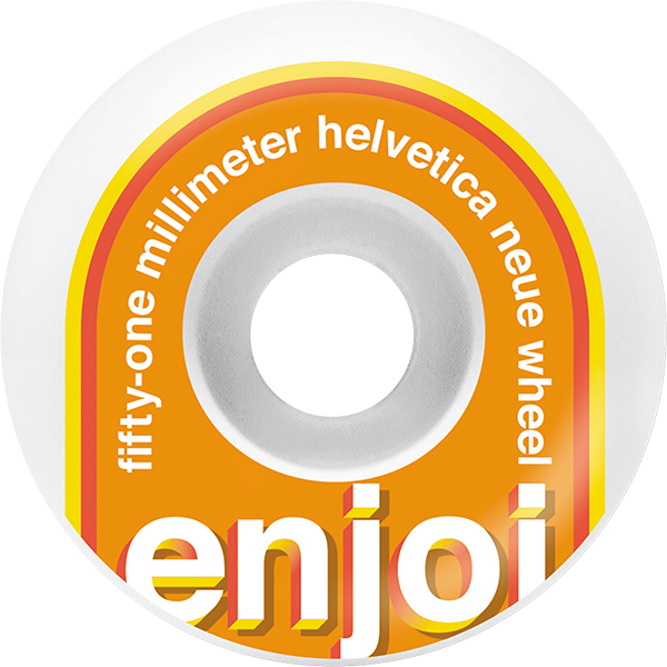 Enjoi Helvetica 51MM White/Org (Set of 4)