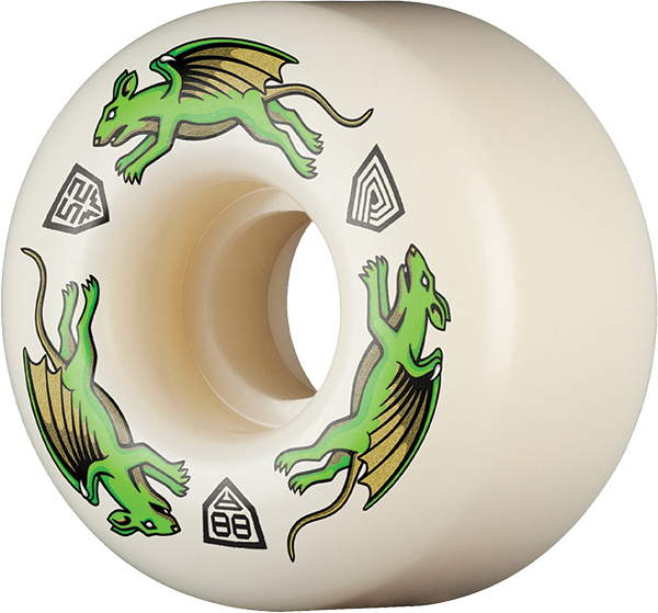 Powell Df Nano Rat Green Dragon 88A 52/34MM White (Set of 4)