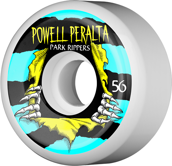 Powell Park Ripper II 56MM White W/Blue/Yellow (Set of 4)