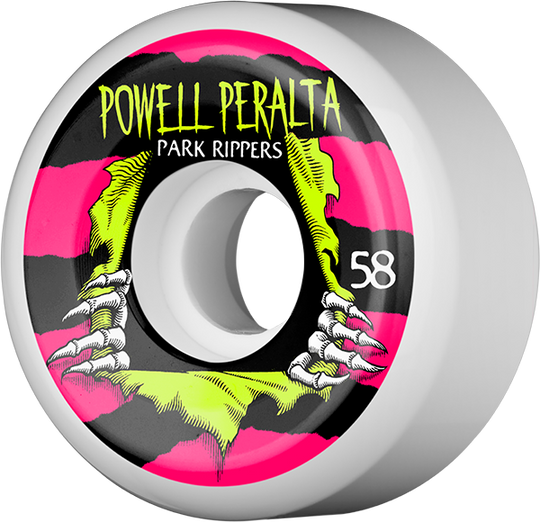 Powell Park Ripper II 58MM White W/Pink/Yellow (Set of 4)