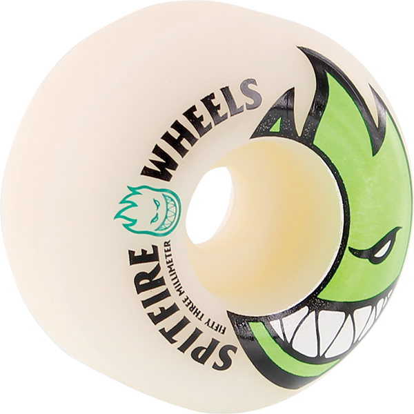 Spitfire Bighead 53MM White W/Green (Set of 4)