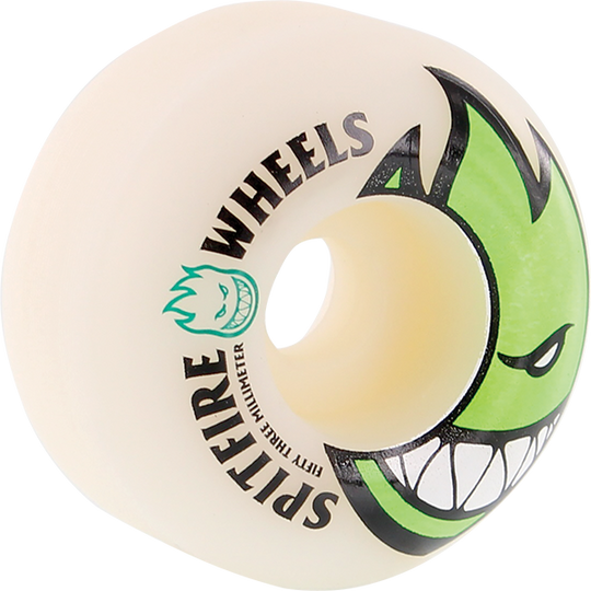 Spitfire Bighead 53MM White W/Green (Set of 4)