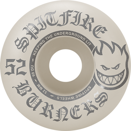Spitfire Burners 52MM 99A White/Sil (Set of 4)
