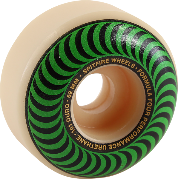 Spitfire F4 101A Classic Swirl 52MM White W/Green (Set of 4)