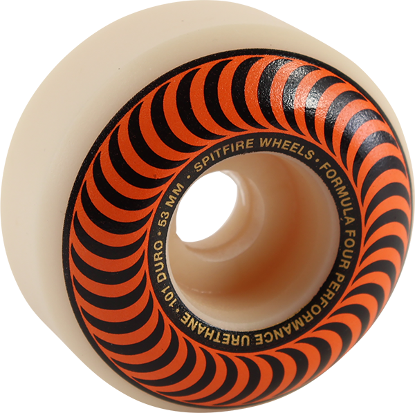 Spitfire F4 101A Classic Swirl 53MM White W/Orange (Set of 4)