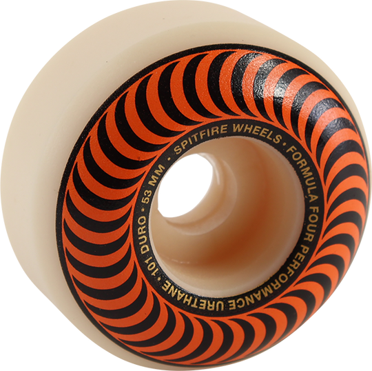 Spitfire F4 101A Classic Swirl 53MM White W/Orange (Set of 4)