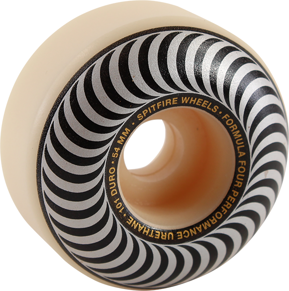 Spitfire F4 101A Classic Swirl 54MM White W/Silver (Set of 4)