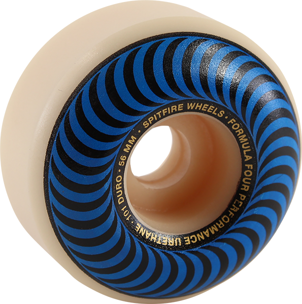 Spitfire F4 101A Classic Swirl 56MM White W/Blue (Set of 4)