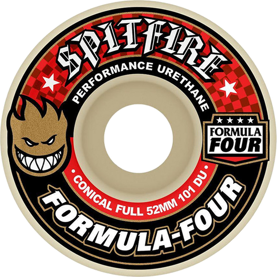 Spitfire F4 101A Conical Full 58MM White W/Red (Set of 4)