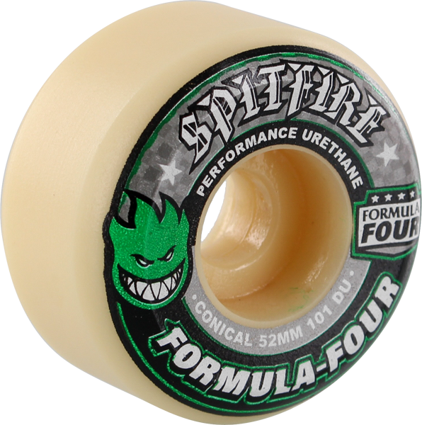 Spitfire Formula 4 101A Conical 52MM White W/Green & Black (Set of 4)