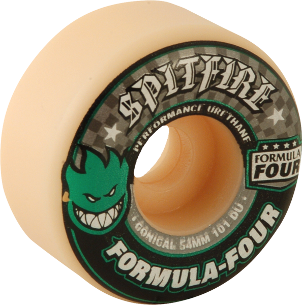 Spitfire Formula 4 101A Conical 54MM White W/Green & Black (Set of 4)
