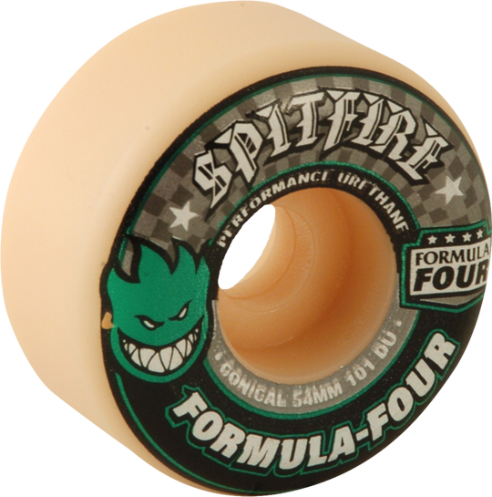 Spitfire Formula 4 101A Conical 54MM White W/Green & Black (Set of 4)