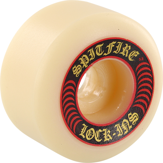 Spitfire F4 101A Lock Ins 53MM White W/Red (Set of 4)