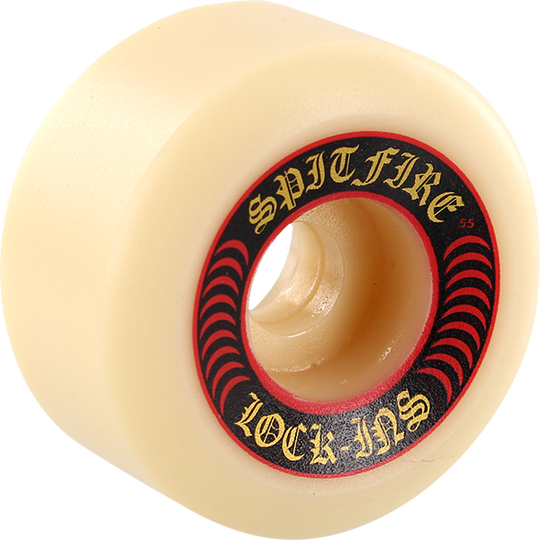 Spitfire F4 101A Lock Ins 55MM White W/Red (Set of 4)