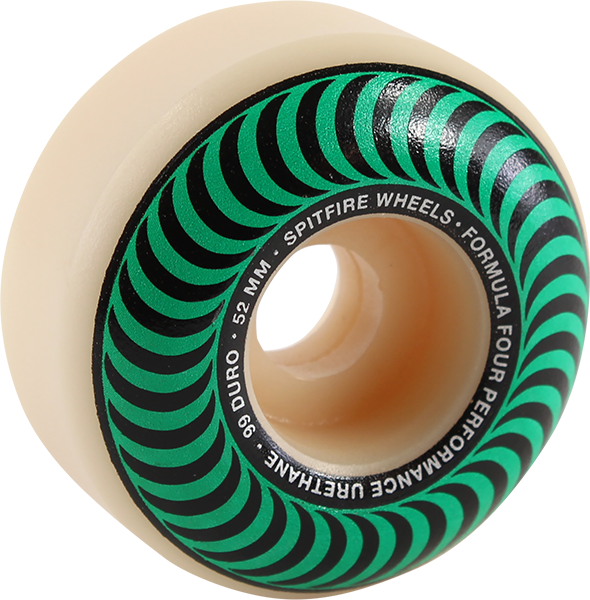 Spitfire F4 99A Classic Swirl 52MM White W/Green (Set of 4)