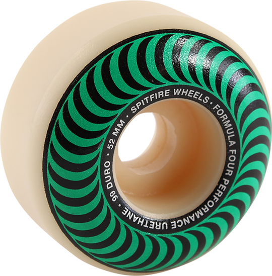 Spitfire F4 99A Classic Swirl 52MM White W/Green (Set of 4)